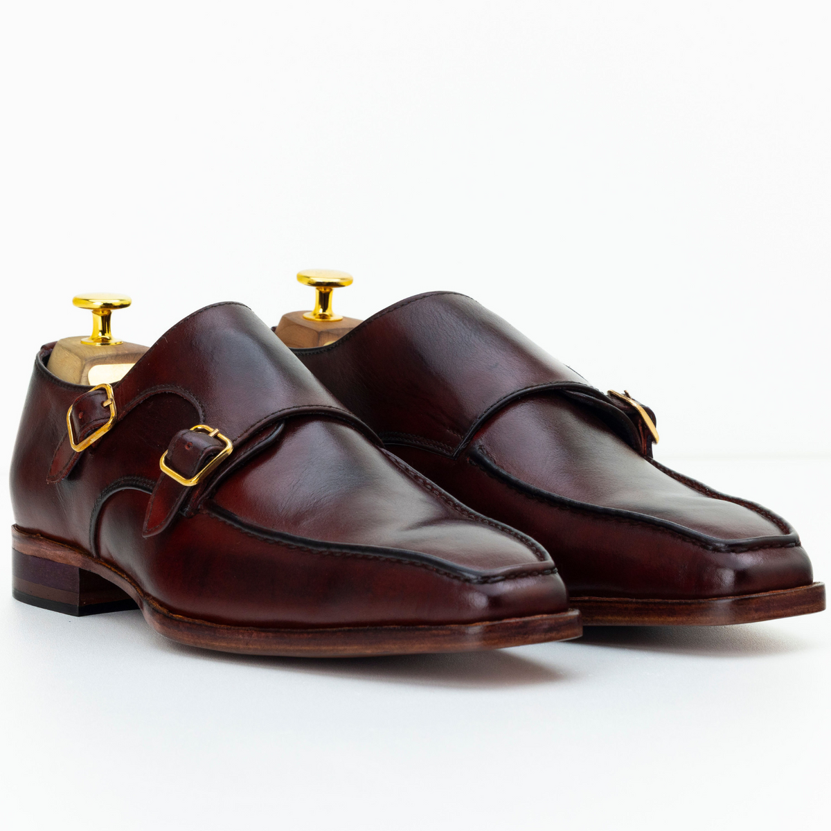Wild Mount West double monk strap leather shoes