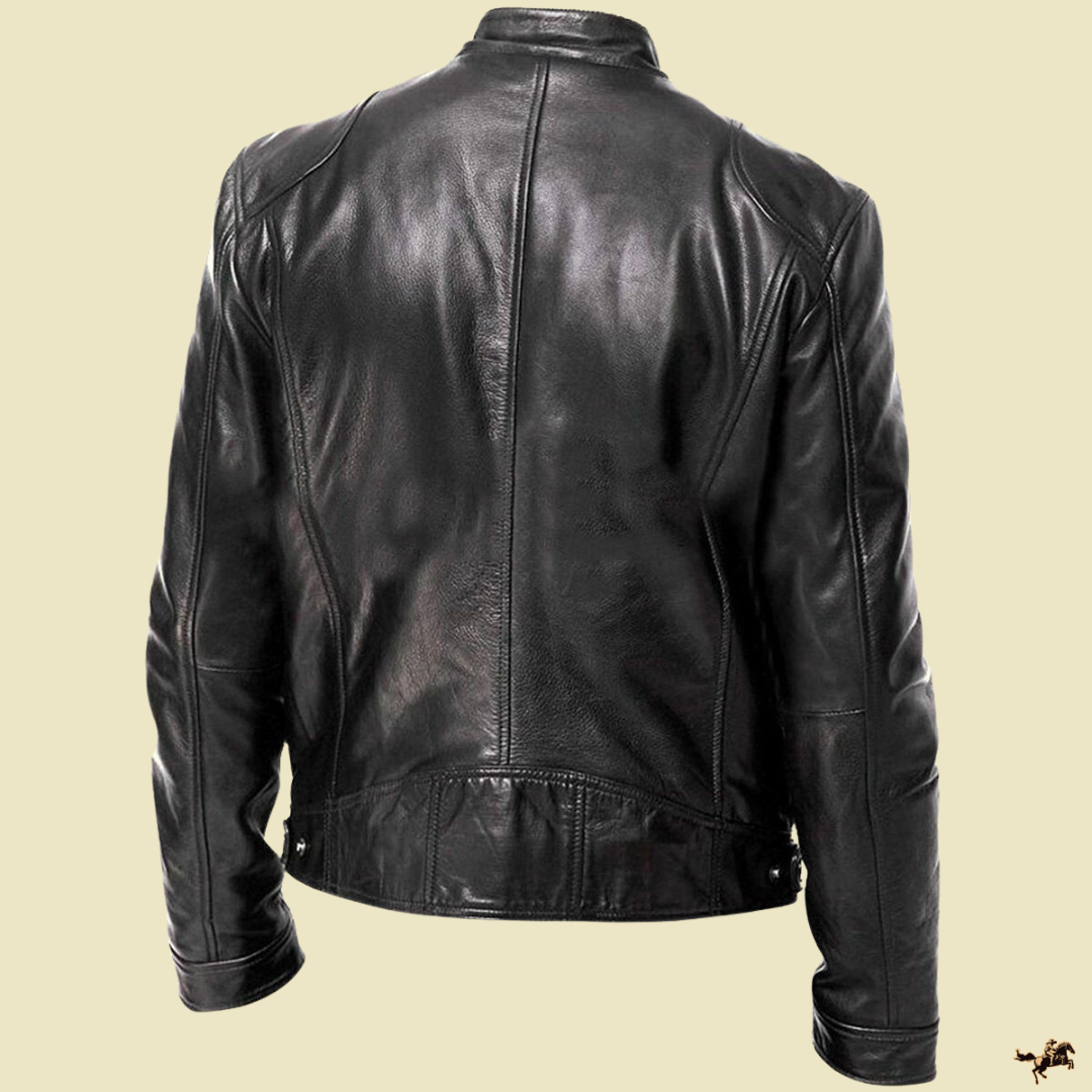 The Renol | Black Motorcycle Leather Jacket