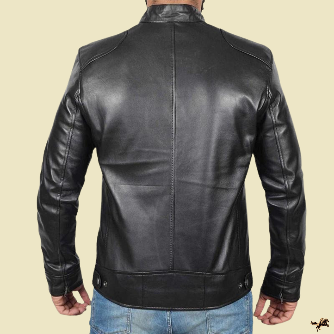 The Renol | Black Motorcycle Leather Jacket