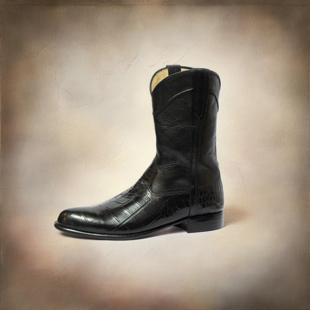 Arthur Western Black Leather Boot