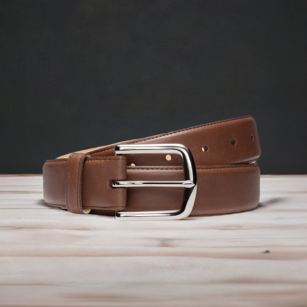 The Chattea Calfskin Leather Belt - Pecan