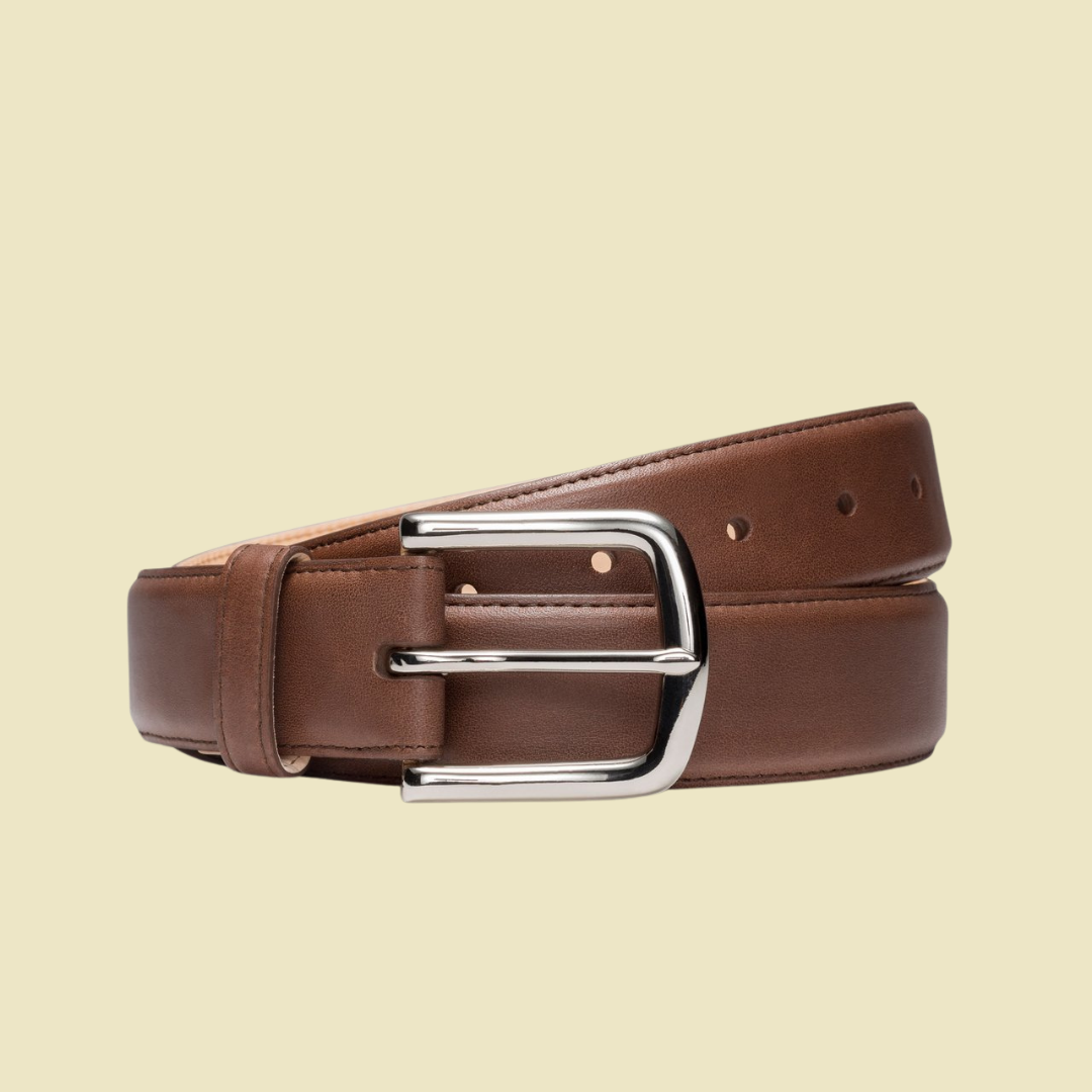 The Chattea Calfskin Leather Belt - Pecan