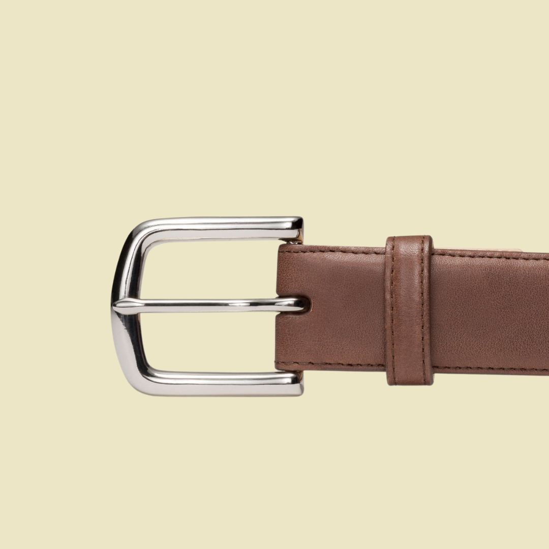The Chattea Calfskin Leather Belt - Pecan