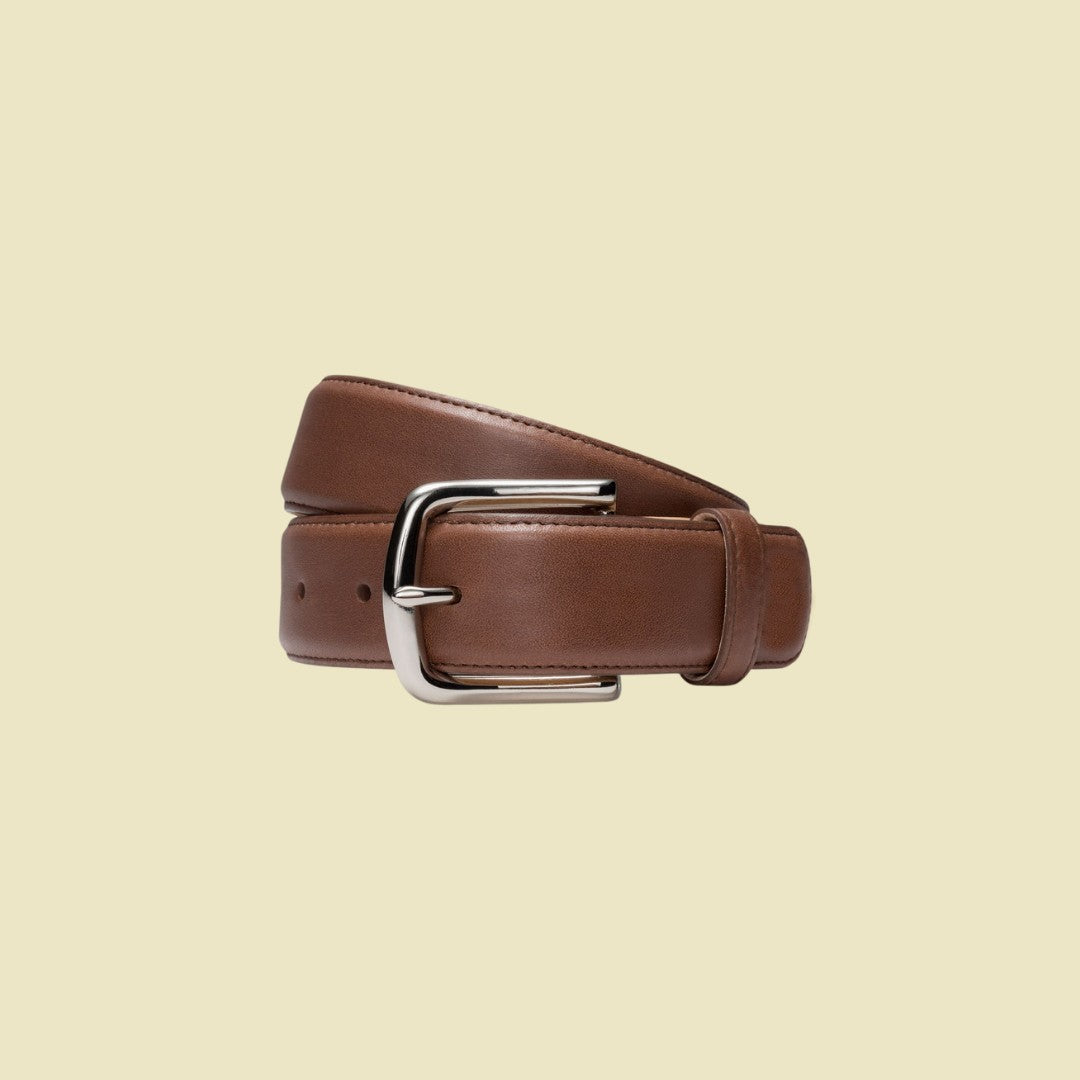 The Chattea Calfskin Leather Belt - Pecan