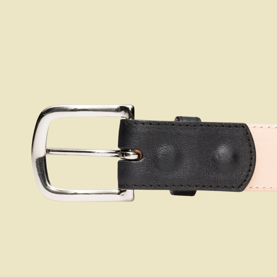 The Chattea Calfskin Leather Belt - Midnight Black