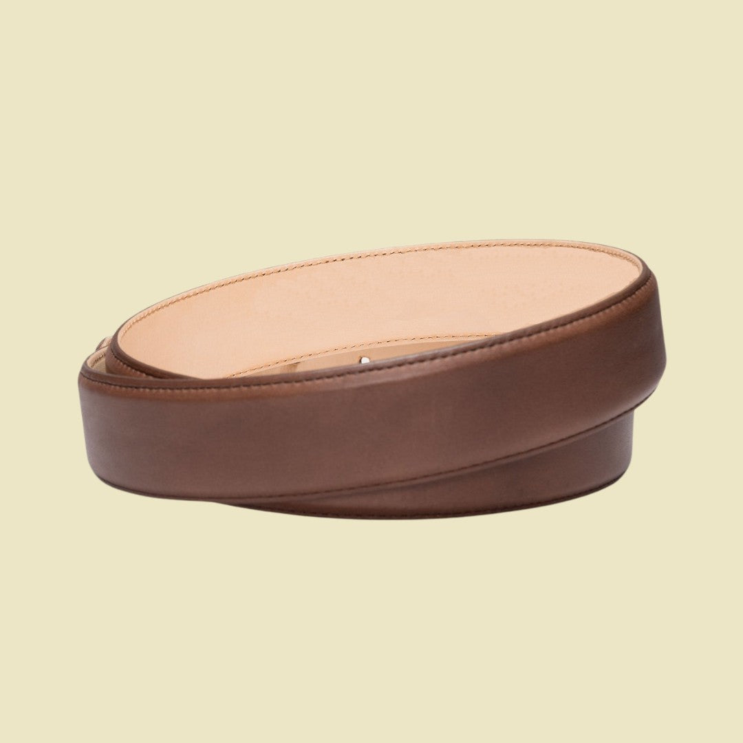 The Chattea Calfskin Leather Belt - Pecan
