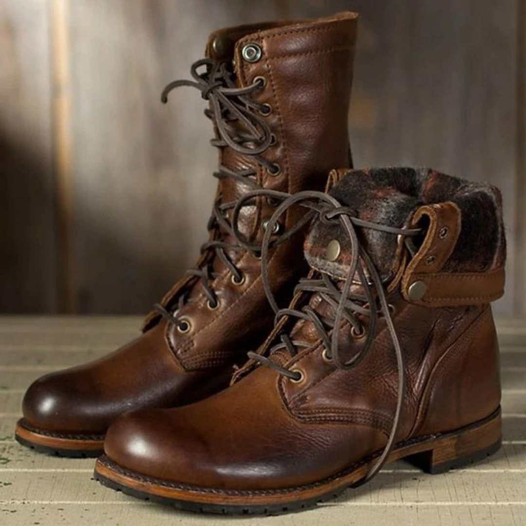 leather lace up boots