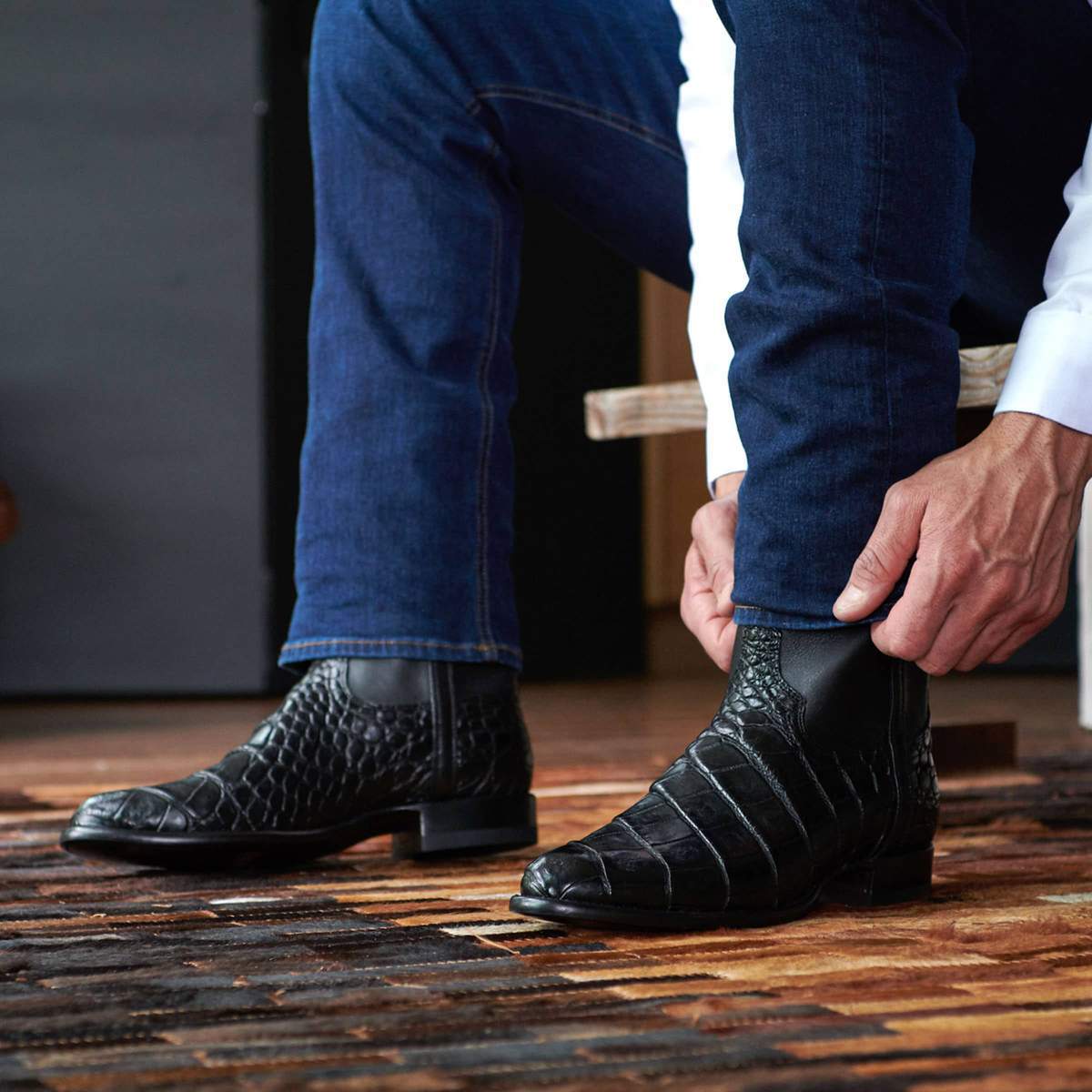 Arthur Western Black Leather Boot