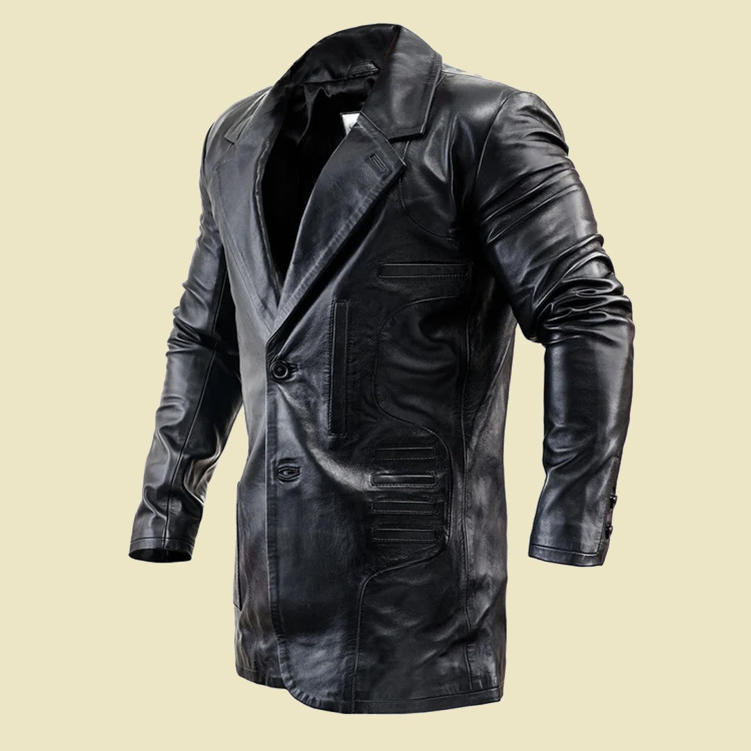 The Hawk | Leather Trench Coat