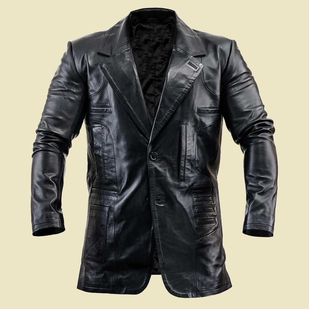 The Hawk | Leather Trench Coat