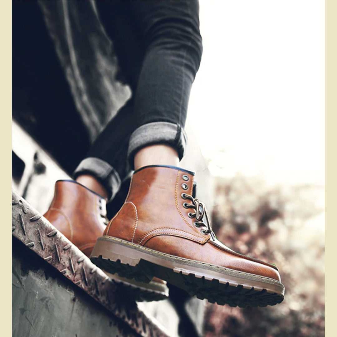 Tyler Cowboy Walnut Leather Boot