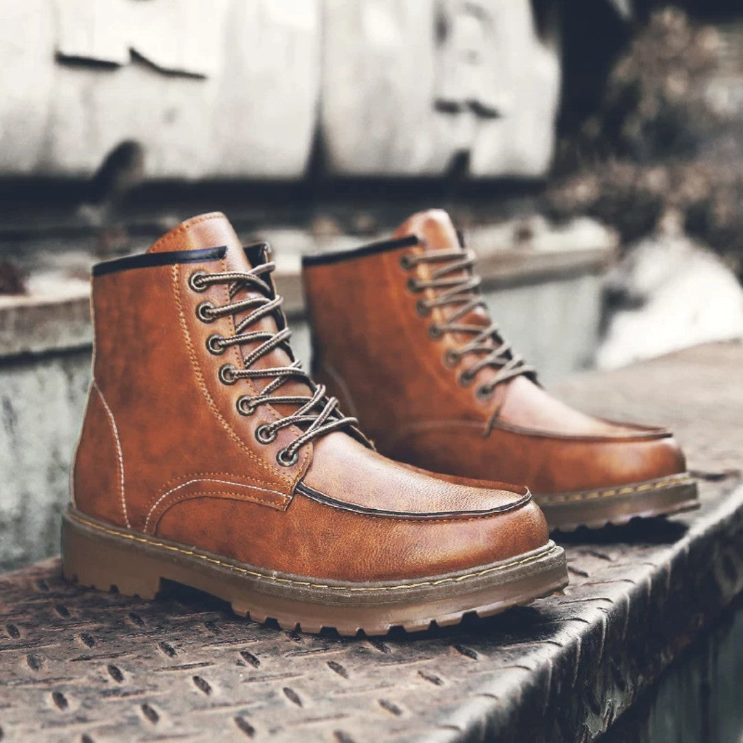 Tyler Cowboy Walnut Leather Boot