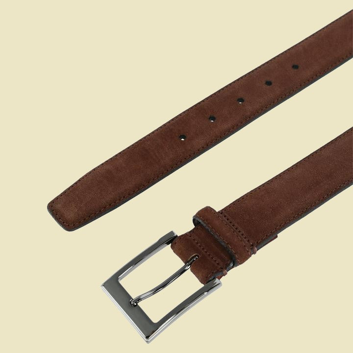 The Westy Suede Chocolate Leather Belt