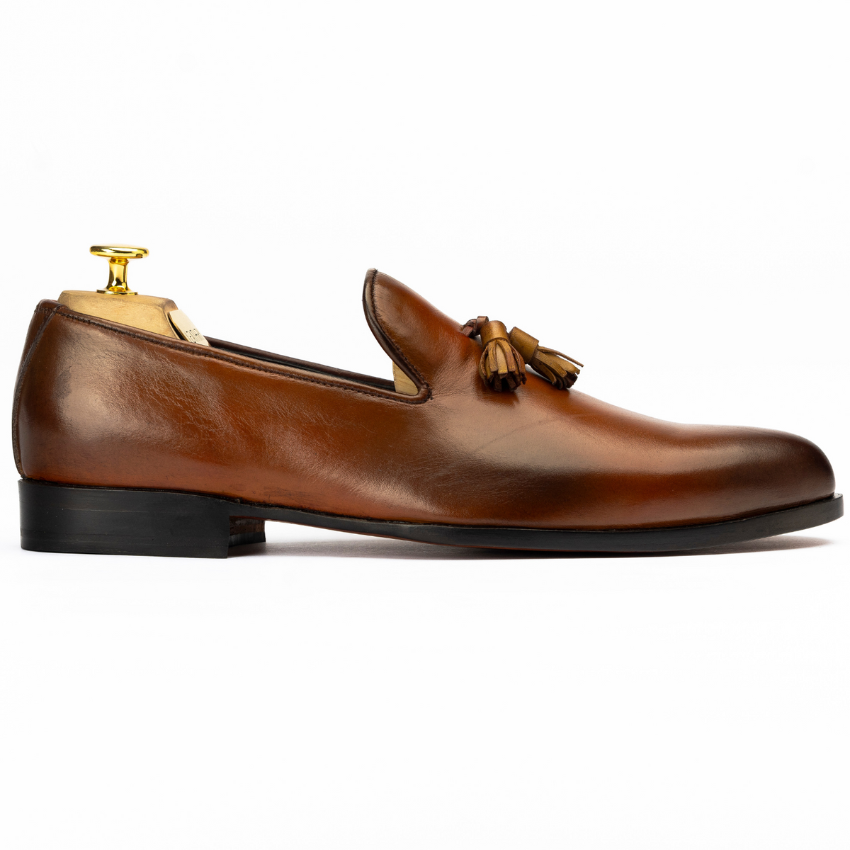 Wild Mount West brown leather tassel loafer