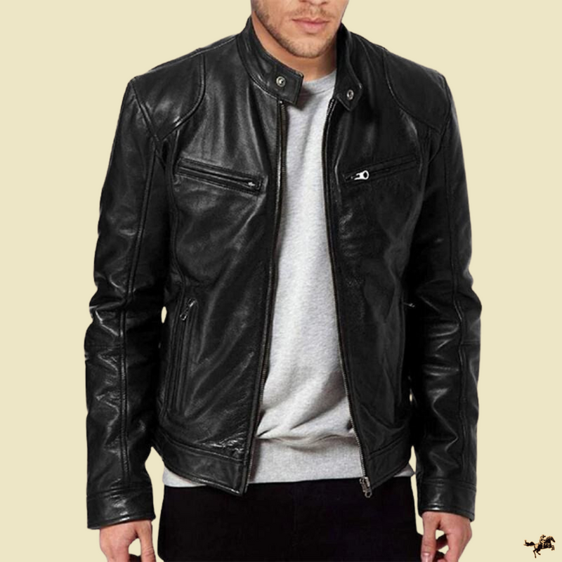 The Renol | Black Motorcycle Leather Jacket