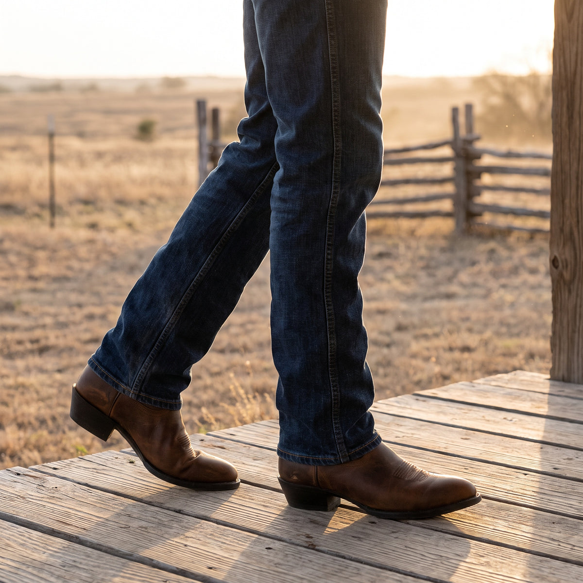 Buren Western Leather Boot by Wild Mount West, styled in Texas
