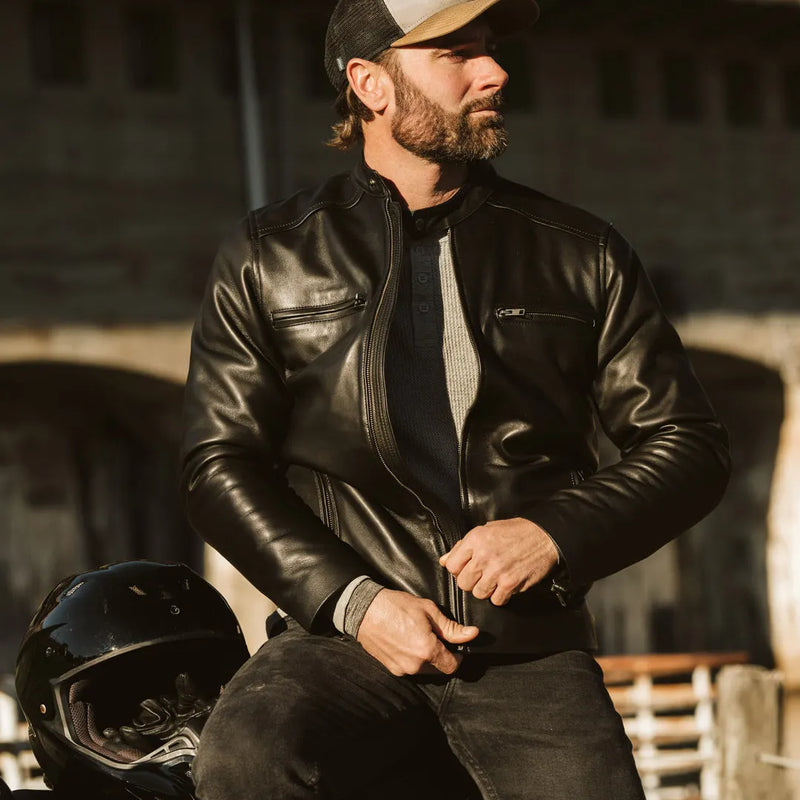 The Renol | Black Motorcycle Leather Jacket – Wild Mount West