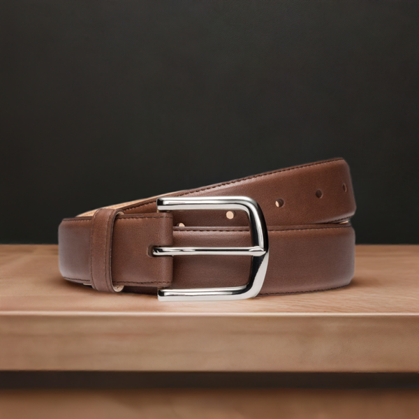 The Chattea Calfskin Leather Belt - Pecan