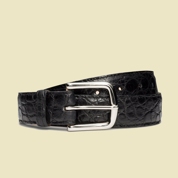 The Marvin Black Leather Belt