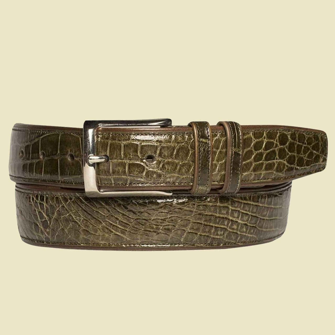 The Vector Green Leather Belt