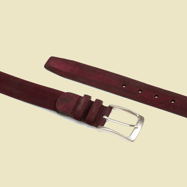 The Holden Suede Wine Leather Belt