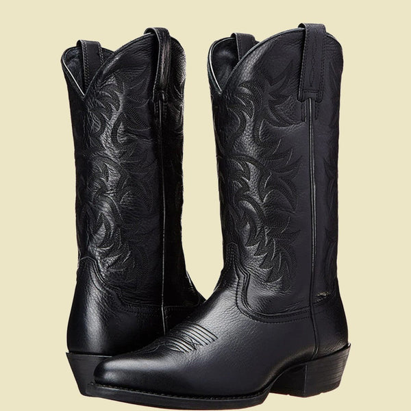 Roosevelt Black Leather Western Boot