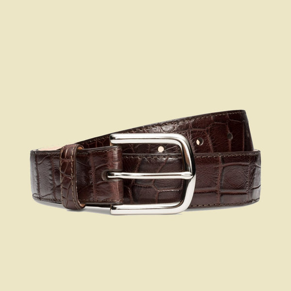 The Marvin Mahogany Leather Belt